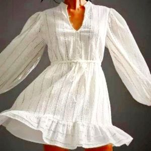 White cotton mini from Anthro